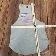 Adidas Tank Americana Flag Womens XS Extra Small Gray Racerback Solid