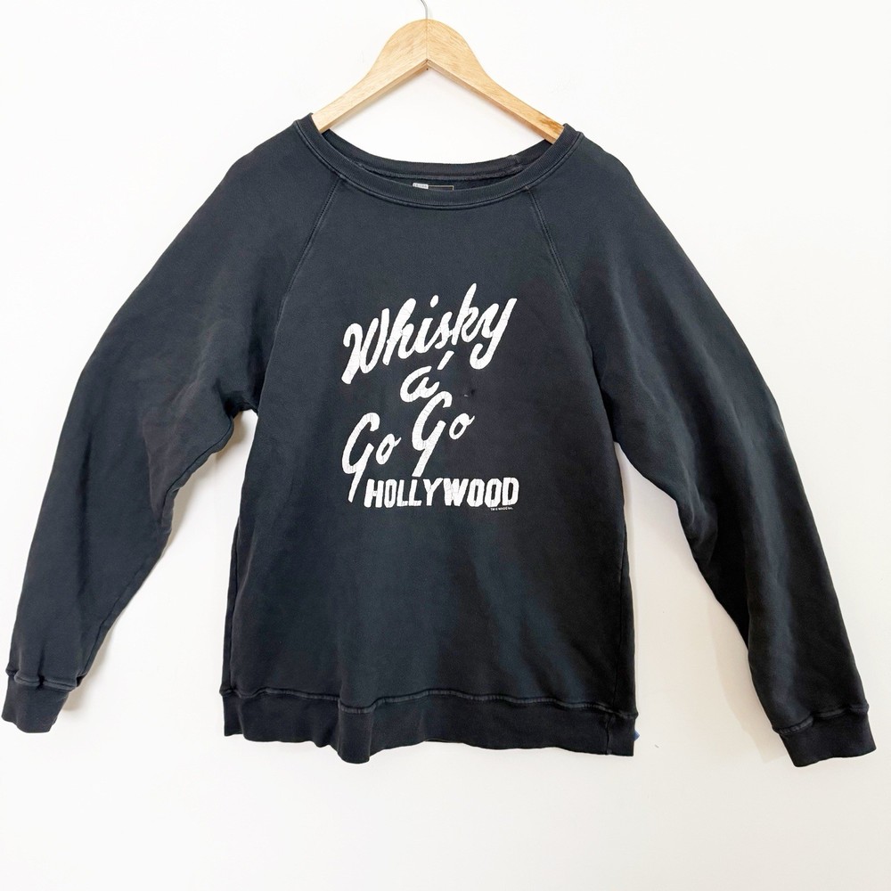 RetroBrand Whiskey A’ Go Go Hollywood Crewneck Sweatshirt Medium