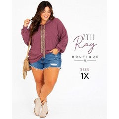 7th Ray Boutique Purple Cheetah Print Hooded Sweatshirt Size 1X