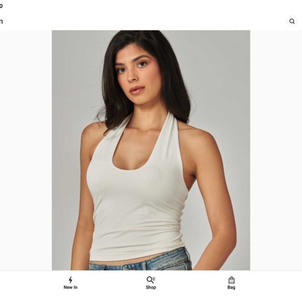 Love Poem Chic White Halter Open Back Top | Double Layer | Size Small NEW