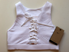 NIKE DRI FIT SWOOSH AF1 AIR FORCE LACED TRAINING BRA – WHITE DD1432-100 WOMEN S