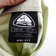 Vintage Nike ACG Shirt Womens Medium Green Dri Fit Cap Sleeve Snap Up Top Hiking