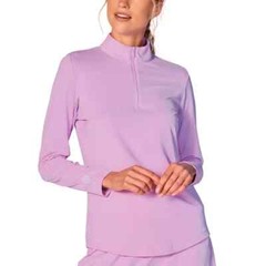 NWT Ladies GOTTEX G LIFESTYLE Lavender Long Sleeve Mock Golf Shirt M & XL