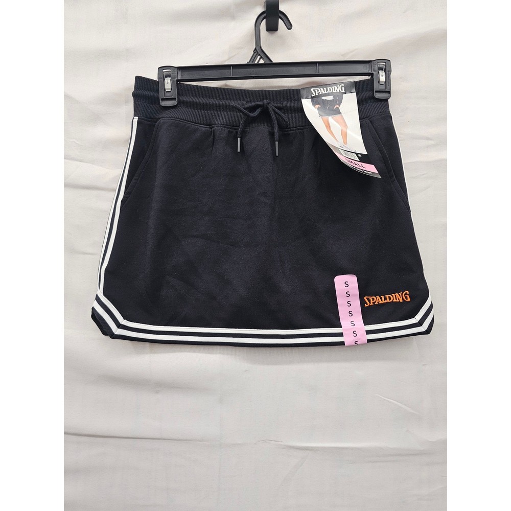 Spalding Womens Tech Fleece Skort Black Polyester Blend Athletic Size Small