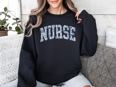 Nurse Sweatshirt, Floral Nurse Shirt, Toile Nurse Shirt, RN Sweatshirt, Nurse Gr