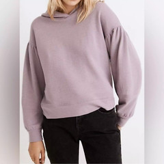 MADEWELL Balloon Sleeve Sweatshirt Hoodie M Pleat Sleeve Lavender EUC B63
