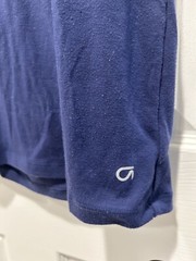 GapFit Dry size Large blue Open Back Cap Sleeve Activewear Breathable Top Shirt