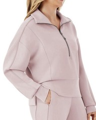 Member’s Mark Sandwash 1/2 Zip Pullover Sweatshirt Pink Women’s M Mock Neck