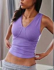 Free People Move Score XS Tank Top Superberry Lavender Soft Jersey Stretch NWOT