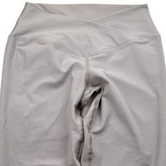 EVCR Crossover Waist Leggings Womens L Beige Cropped High Rise Yoga Athletic