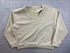 A New Day Womens Large Light Green Sandwash V-Neck Sweatshirt