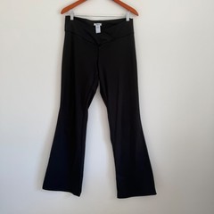 Garage Black Crossover V-Waist Flare Yoga Pants Leggings Y2K Athleisure Large