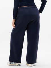 Athleta 2X Forever Fleece Wide Leg Navy Sweatpant High-Rise Plush Pull-On NWT