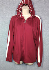 Full Zip Hoodie Women S Red White Stripes Sport Savvy Bloke Core Athletic Casual