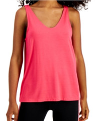 Ideology Women Sleeveless Rounded V-Neck Gym Tank Top, Flamenco Pink, XL