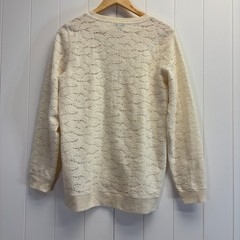 Lucky Brand Womens Boho Chic Minimalist Semi Sheer Sweatshirt Size S Neutral