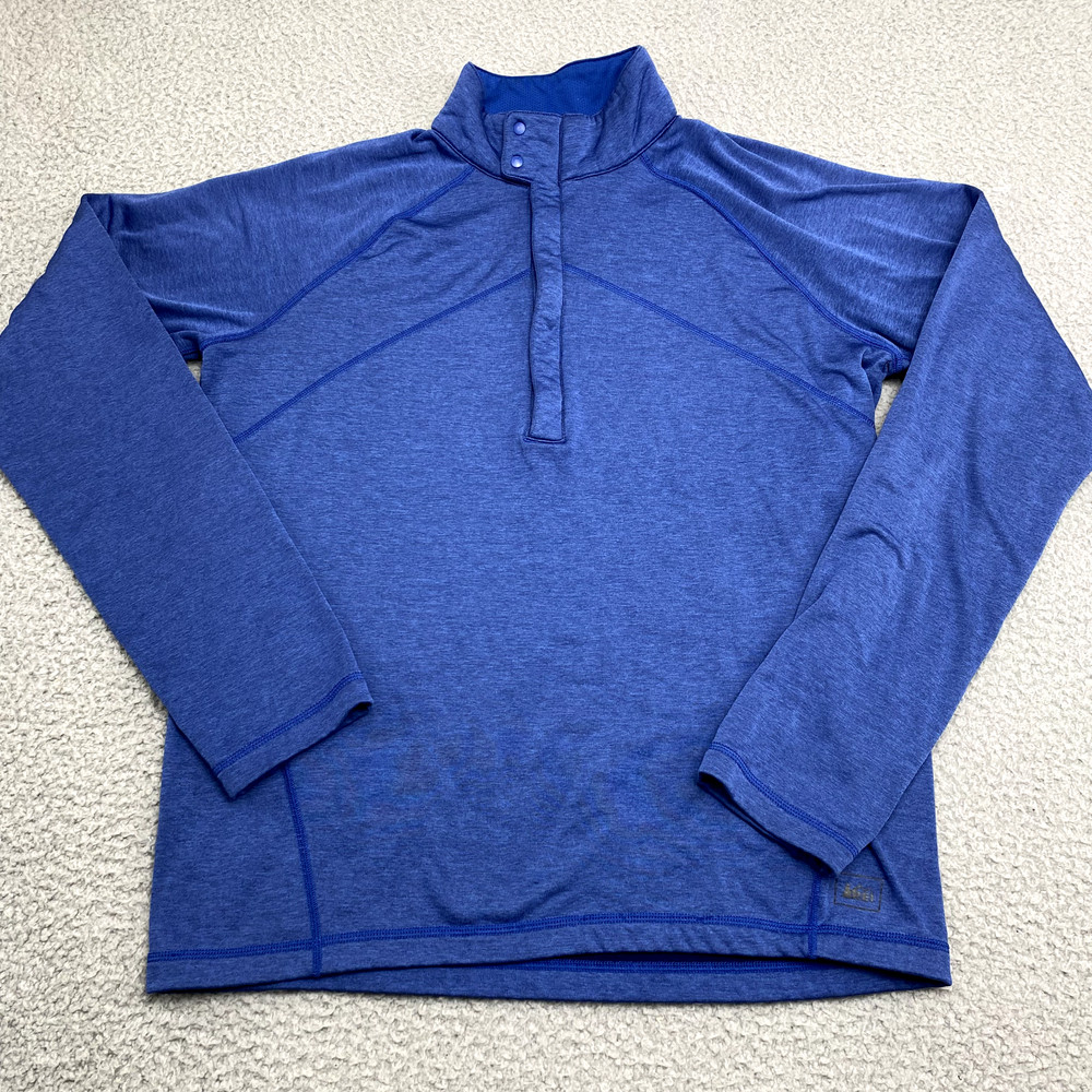 REI Pullover Womens Medium Blue 1/2 Zip Lightweight Stretch Outdoor Sweatshirt