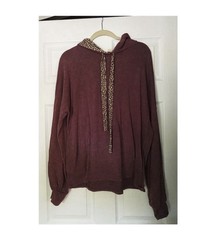7th Ray Boutique Purple Cheetah Print Hooded Sweatshirt Size 1X