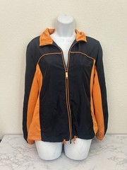 Activ-ology Womens M Blue Orange Full Zip Windbreaker Track Jacket Colorblock M
