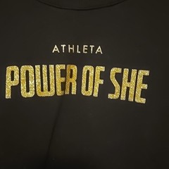 Athleta Power of She Forever Fleece Crewneck Sweatshirt Black S