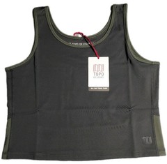 Topo Designs Womens XL All Day Trail Tank Asphalt Gray Green NWT