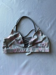 Victoria Sport Strappy Crossback Chevron Sports Bra Wireless Pullover S
