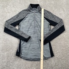 Athleta Running Wild Track Jacket Women’s Size S Gray 1/2 Zip Stretch Pullover