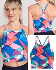 Old Navy Women’s Light Support PowerSoft Longline Sports Bra Size XS S L XXL 2X
