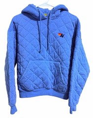 Aviator Nation Quilted Relaxed Pullover Hoodie Ocean Size X-Small