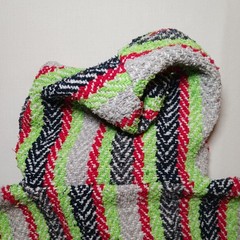 San Jose Womens Baja Hoodie Large Multicolor Crop Wool Acrylic Blend