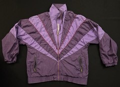Retro 90’s Champs Style Purple Crinkled Tracksuit Set Jacket & Pants Nylon Shell