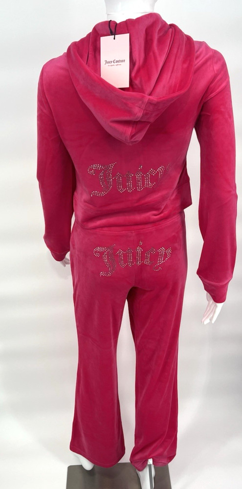 Juicy Couture Vixen Pink Velour Track Suit Set NWT $199 Womens XL