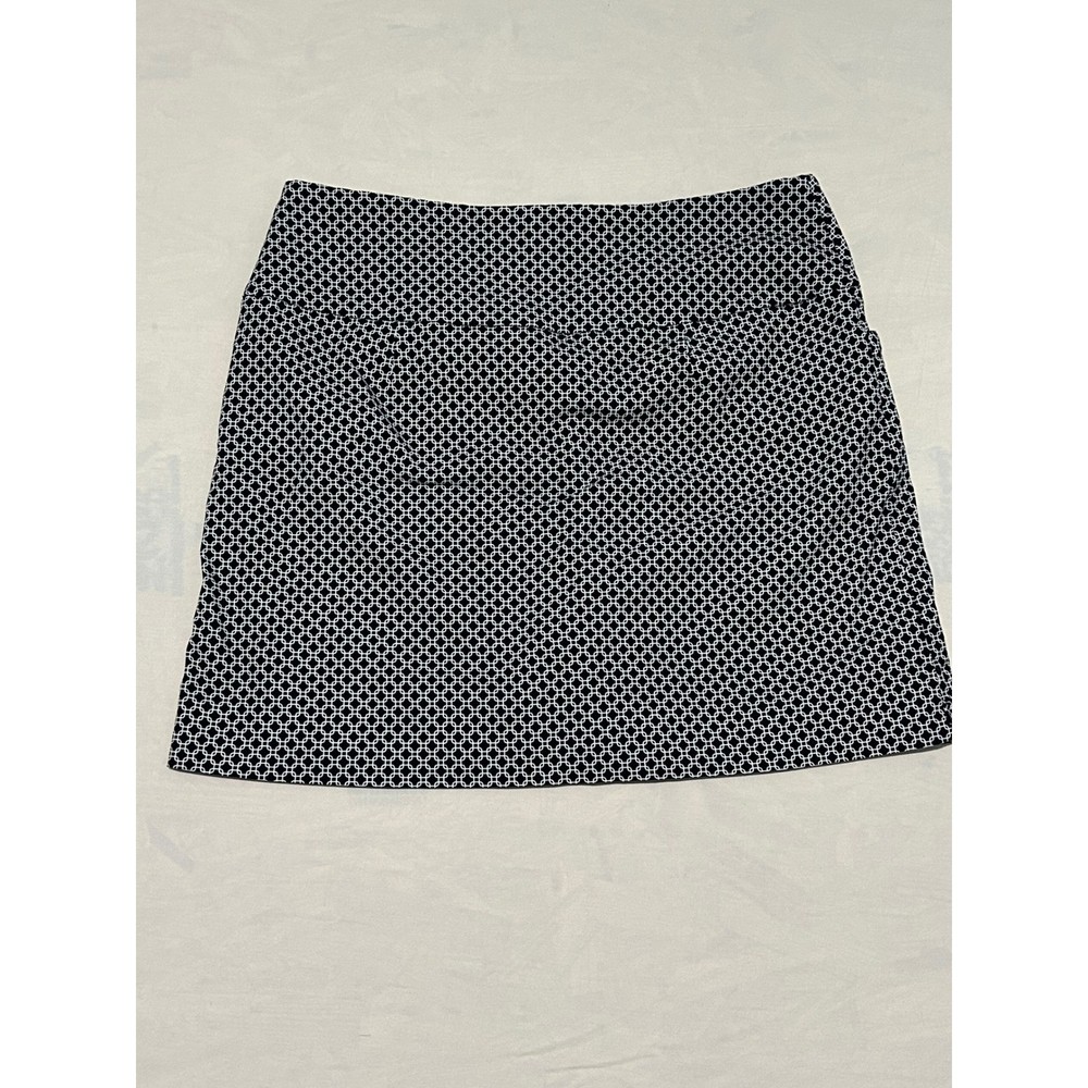S.C. & Co. Womens Black White Geometric Chain Print Skort XL Stretch Activewear