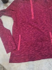 Avalanche Pink Heather Loma Snap Neck Pullover Activewear Sweater, Size Medium