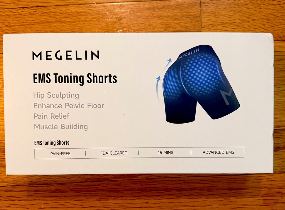 MEGELIN EMS Toning Compression Shorts Women Stretch Pull-On Gym new/ open box