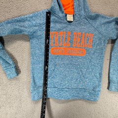 Myrtle Beach Exist Womens Long Sleeve Pullover Hoodie Sweater Blue Orange Size S