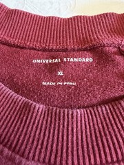 Universal Standard XL (26W) Brick Red Pullover Cotton Sweatshirt Zipper Accents