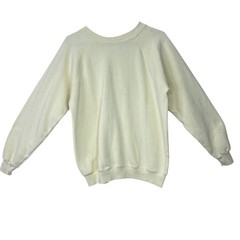 Vintage Hanes Her Way Sweatshirt L Yellow Tropical Bird Butterfly Glitter USA
