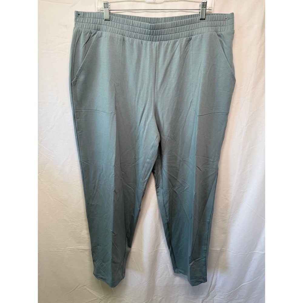 Any Body Women’s Cozy Knit French Pants, Light Green, Size XL
