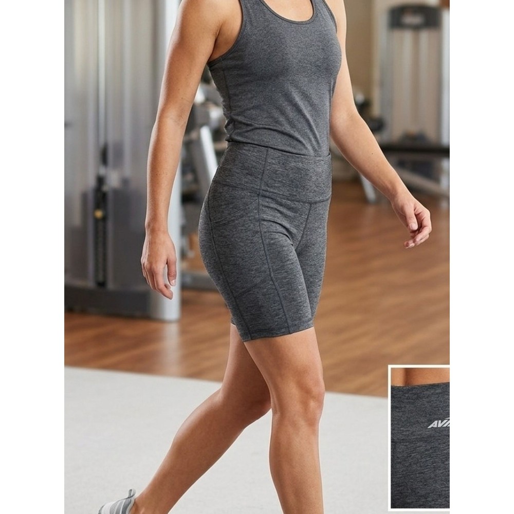 Avia Heathered Charcoal High-Rise Bike Shorts. AW 11