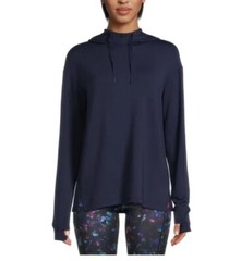 Athletic Works Women’s French Terry Mock Neck Hoodie, Dark Navy Size XS(0-2)