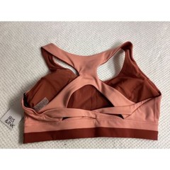 Iris & Ink Coral Mix Sports Bra Athletic Workout Yoga Racerback Medium Support L