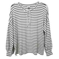 cabi Relax Game Day Tie Neck Sweatshirt Balloon Sleeve Jersey Medium style 5746