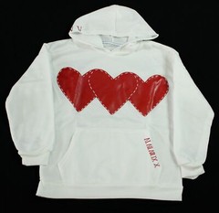 SHEIN Women’s Casual Heart Graphic Print Long Sleeve Hoodie AW5 White Small
