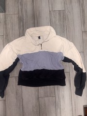 Universal Thread Colorblock Quarter Zip Sweatshirt Size Medium M Yellow Pink