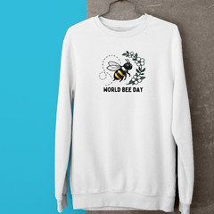 World Bee Day Sweatshirt Cute Cartoon Bumble Bee Honey Nature Lover Novelty Gift