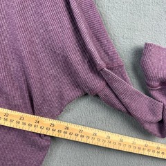 Slightly Buddha Purple Waffle Knit Pullover Graphic Sweatshirt One Size Cotton