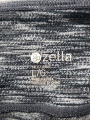 Zella Women Capri Leggings L Tall Gray Elastic Waist Pockets Ankle Zip Active