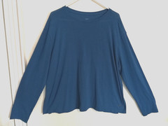 Nike Yoga Dri-Fit Womens Shirt XXL Blue Swoosh Logo Top Long Sleeve Athletic