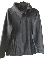 Avalanche Women’s Sweatshirt XL Gray Fleece Snap Zip Neck Pullover Soft
